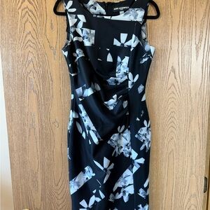 Karl Lagerfeld Black and White Floral Midi Dress